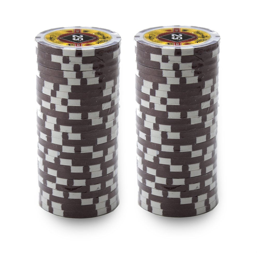 Brybelly Black Diamond Poker Chip Heavyweight 14-gram Clay Composite – Pack of 50 ($0.25 Brown)