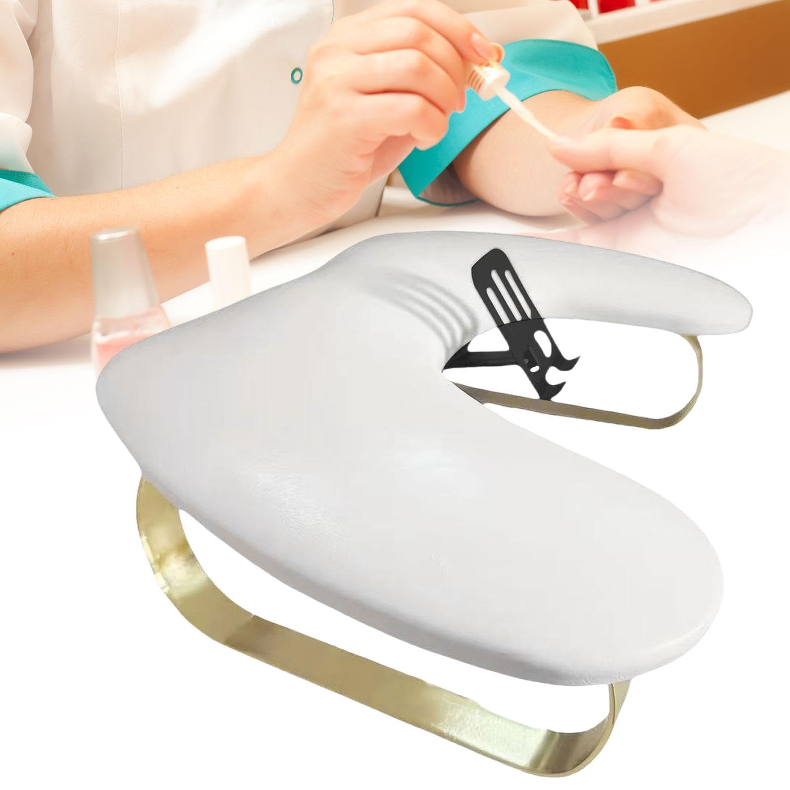 Reposabrazos para Manicura, Almohada de Mano Suave, Apoyabrazos para Manicura en Forma de U para Uñas, Almohada con Soporte para Teléfono Ajustable, 44 x 29 x 15 cm