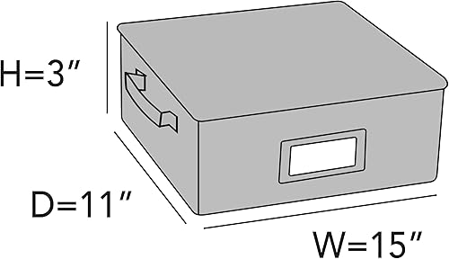 Miniatura 3 de Covermates Keepsakes - Caja de almacenamiento de cubiertos, apilable, asas reforzadas, almacenamiento de porcelana, grafito