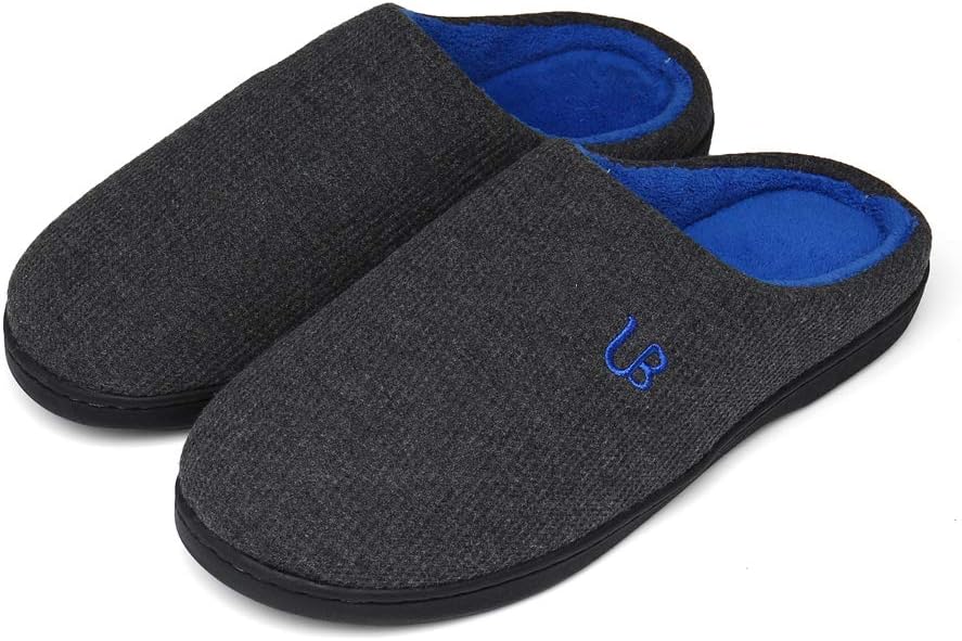 UBFEN Womens Mens Slippers Memory Foam Comfort Fuzzy Plush Lining Slip On House Shoes Indoor Outdoor