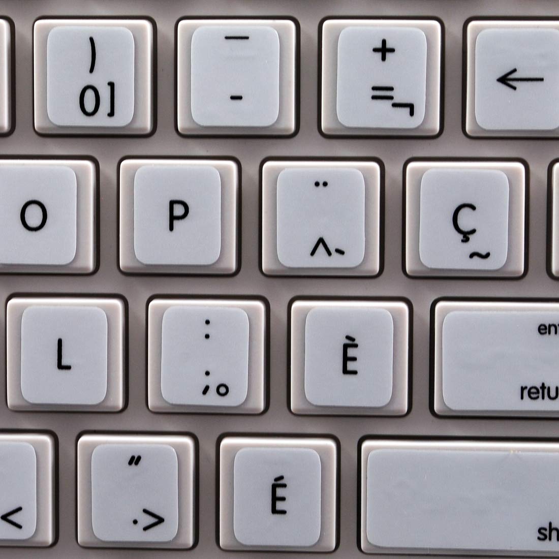 Apple French Canadian Non-Transparent Keyboard Stickers ON White Background for Laptop, Desktop and Notebook