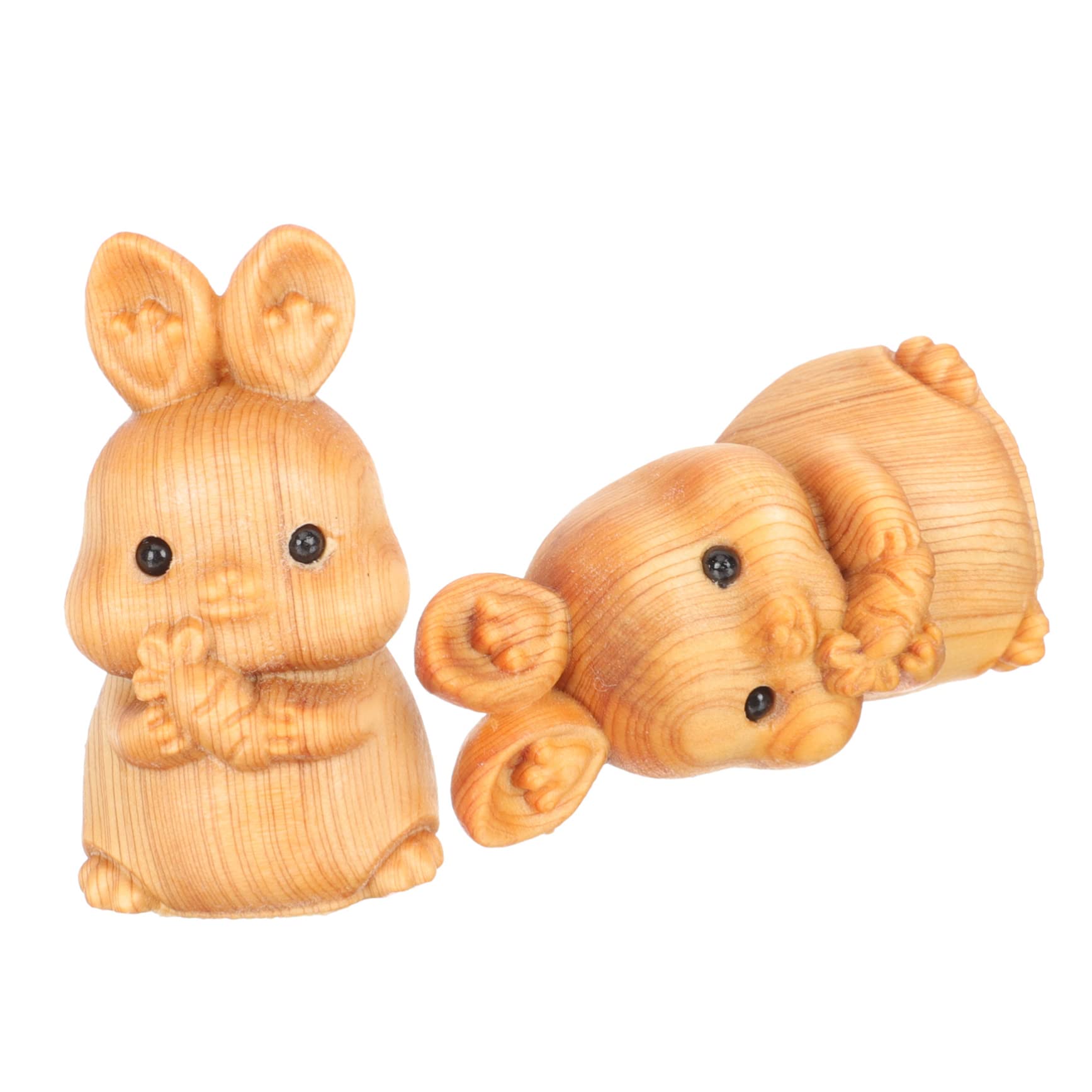 ABOOFAN 8 STK Kaninchen aus Holz Osterhasen-Statue süße Hasenfigur Hasen Easter Bunny Frühlingsdeko Auto Zubehör Hasenfigur Kaninchen schmücken Feder Geschenkkorb China