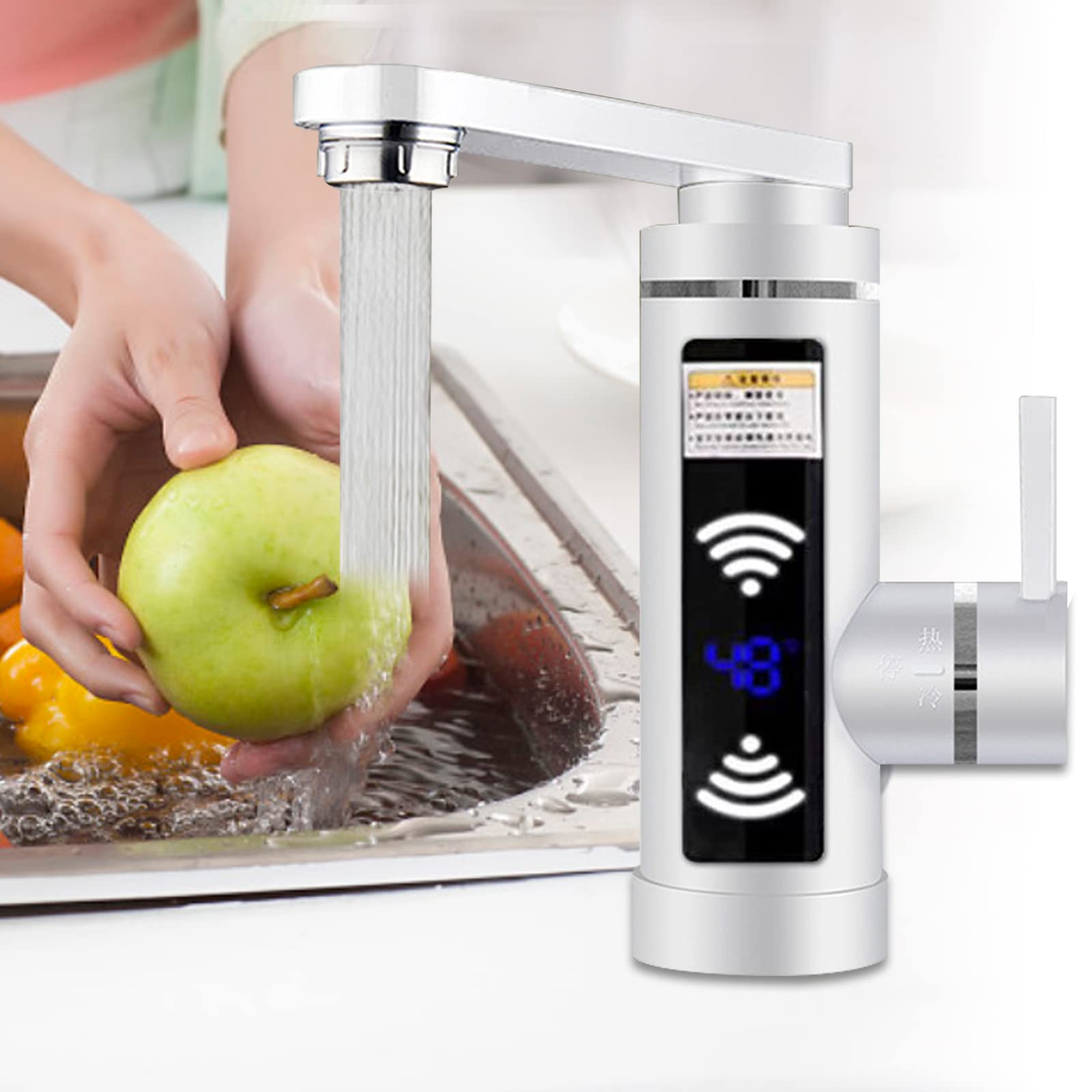 Rubinetto Elettrico Istantaneo Kocusu 3000W Con Display LED - Acciaio Inox 304, Rotazione 360° Per Cucina E Bagno - 6