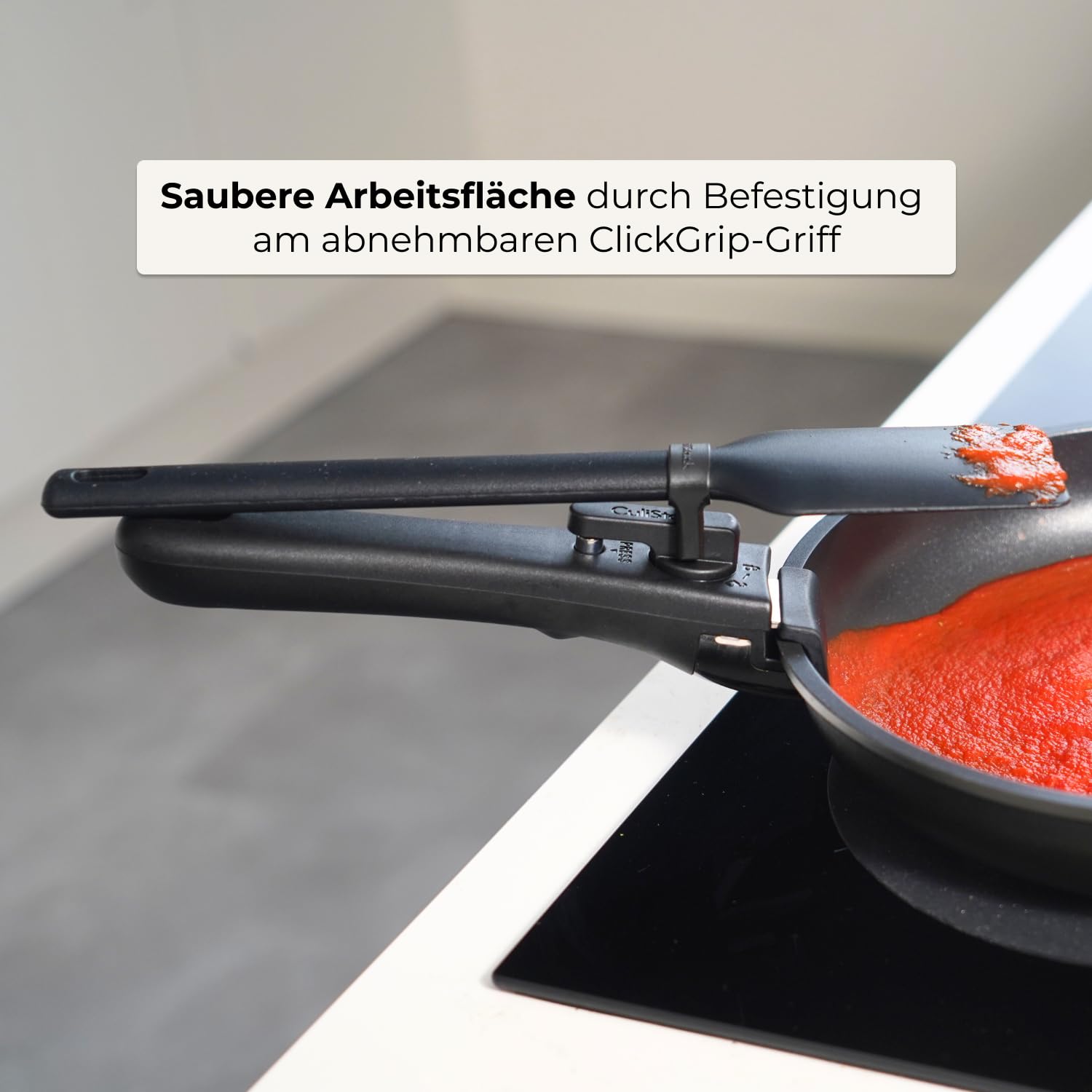 NoTouch Küchenutensilien Set 6-teilig, Silikon, Langlebig, Hygienisch, BPA-frei, Hitzebeständig bis 250°C, Geeignet für ClickGrip Griff, Schwarz