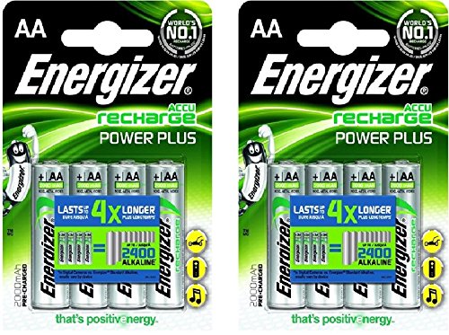 Energizer Lot de 8 Piles AA Rechargeables NiMH 2000 mAh