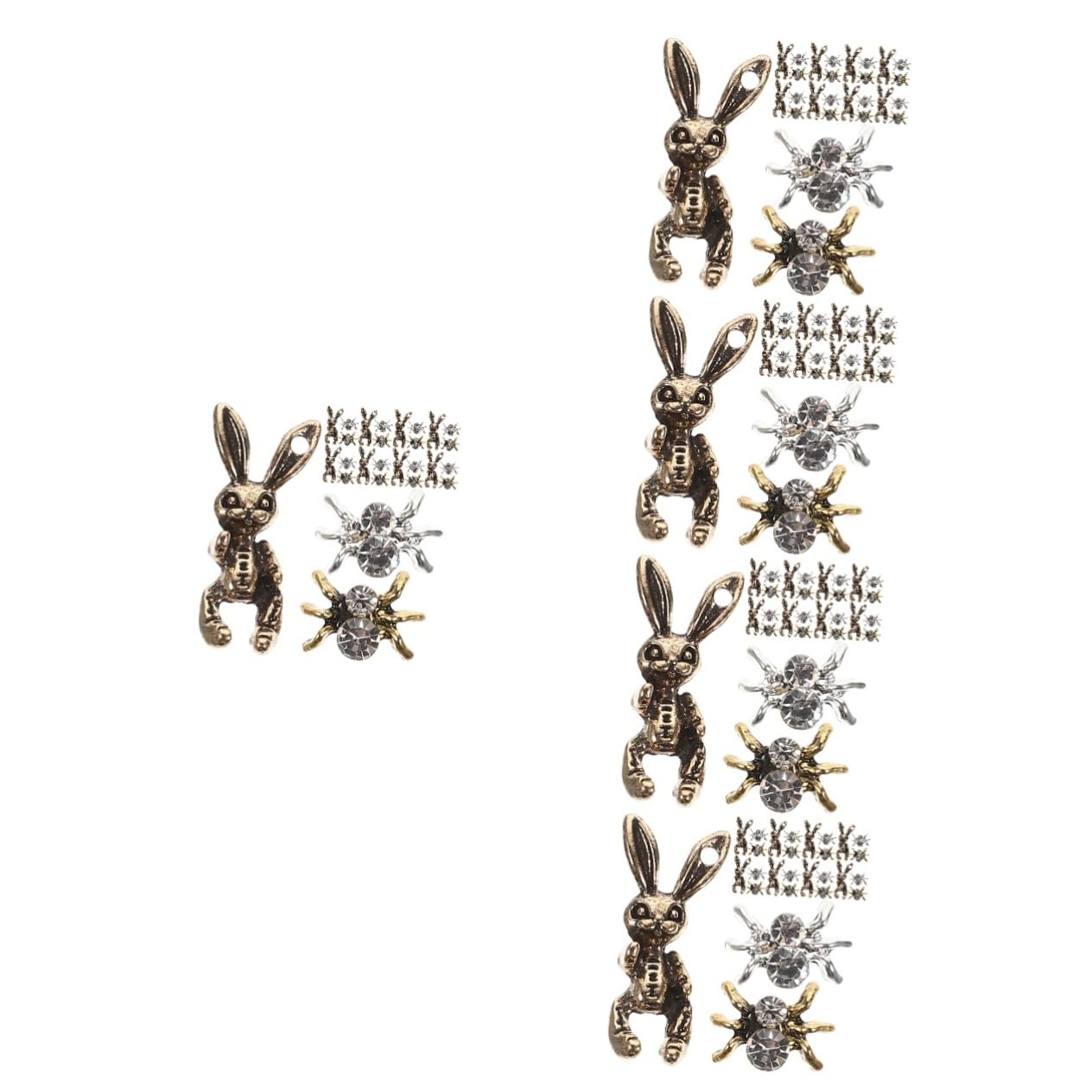 SHERCHPRY 5 set Gioielli Con Diamanti Per Unghie Ciondoli Metallici Per Unghie Accessori Per Unghie Ciondoli In Lega Scura Per Unghie Decorazioni Per Unghie Gioielli Per 30 pezzi*5