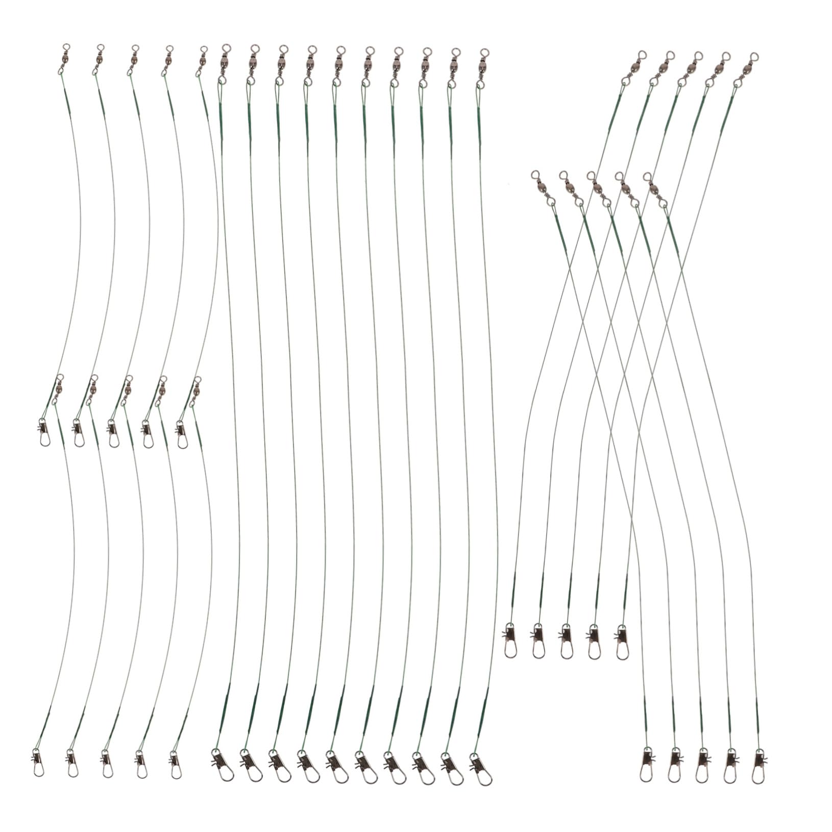 ibasenice 40pcs Steel Wire Fishing Leaders with Swivels and Snaps Design for Freshwater Gear Durable and Versatile Fishing Wire Connectors for Outdoor Use
