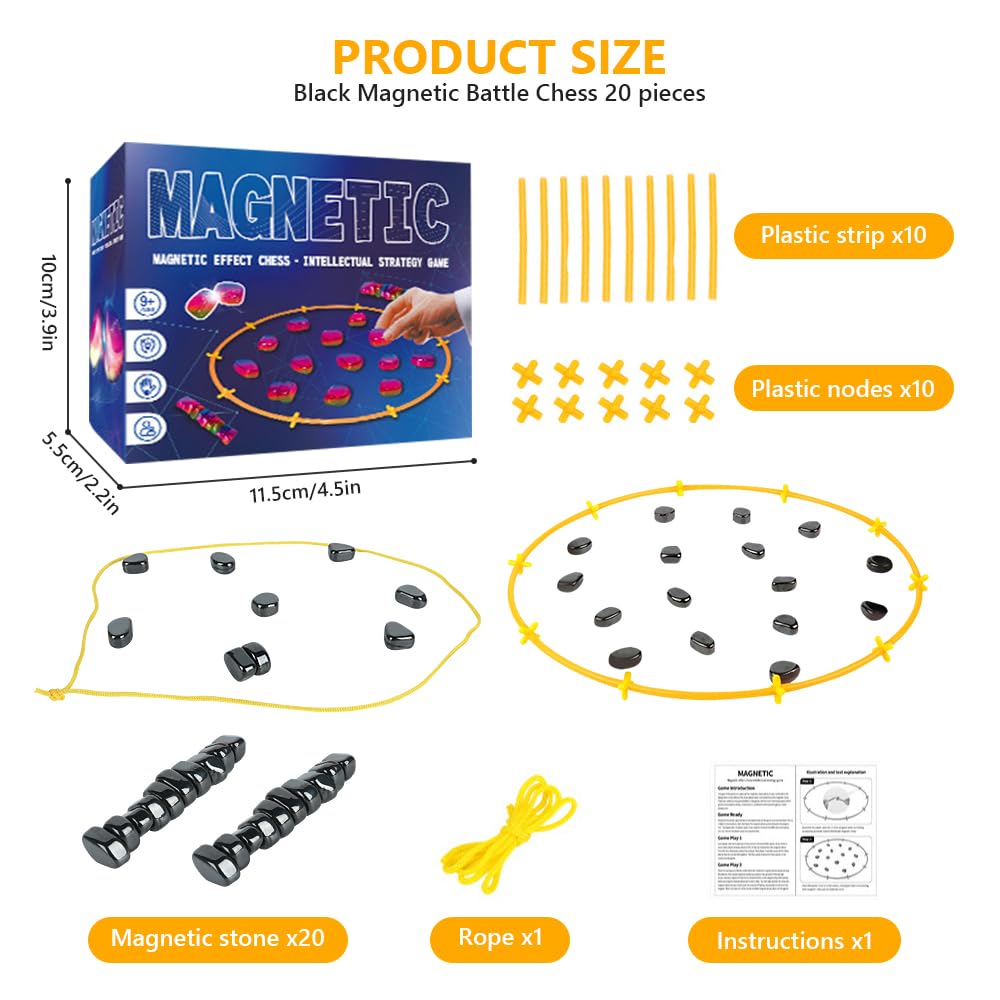 Juego De Ajedrez Magnético Portátil – Piedras Imanadas Y Cuerda De Arena, Ideal Para Viajes, Camping Y Reuniones