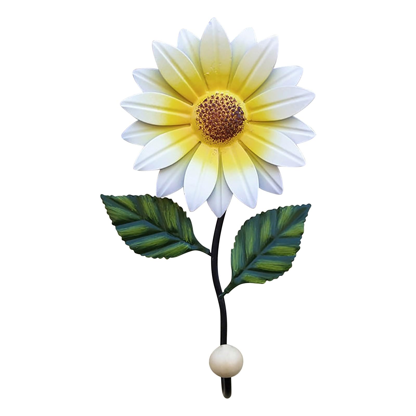 Metal Sunflower Hook Large Single Hanging Key Holder Wall Mounted Floral Iron Coat Hat Scarf Towel Hanger Hooks Rustic Wall Art Deocration for