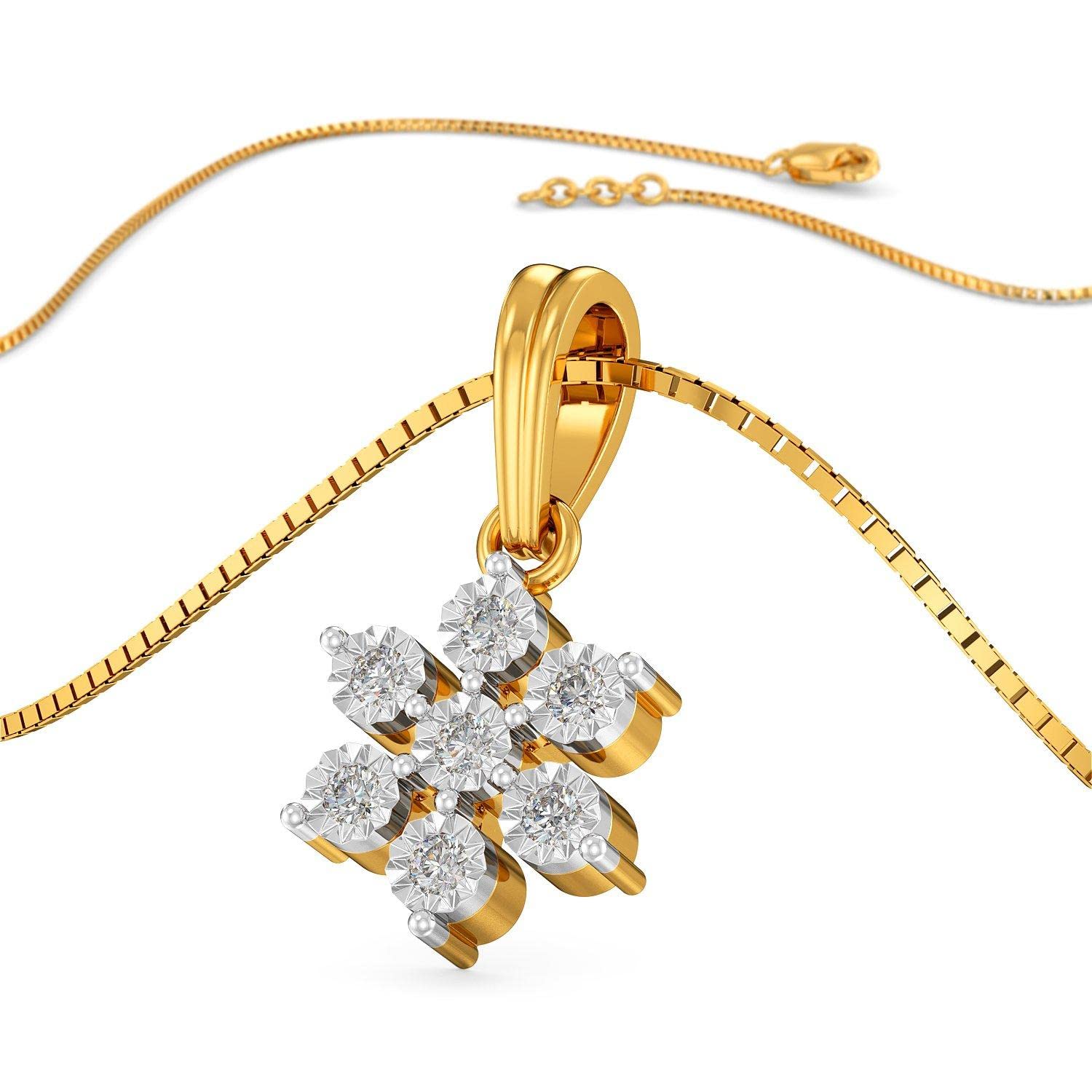 18 KT Purity | HUID & BIS Hallmark | Classic seven diamond pendant For Women-image-44
