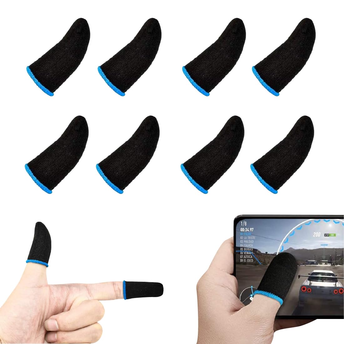 6 Dita Gaming Sleeve ClawSocks – Corpo Artiglio Per Telefono, Geo Camo, Mobile Gaming Corps
