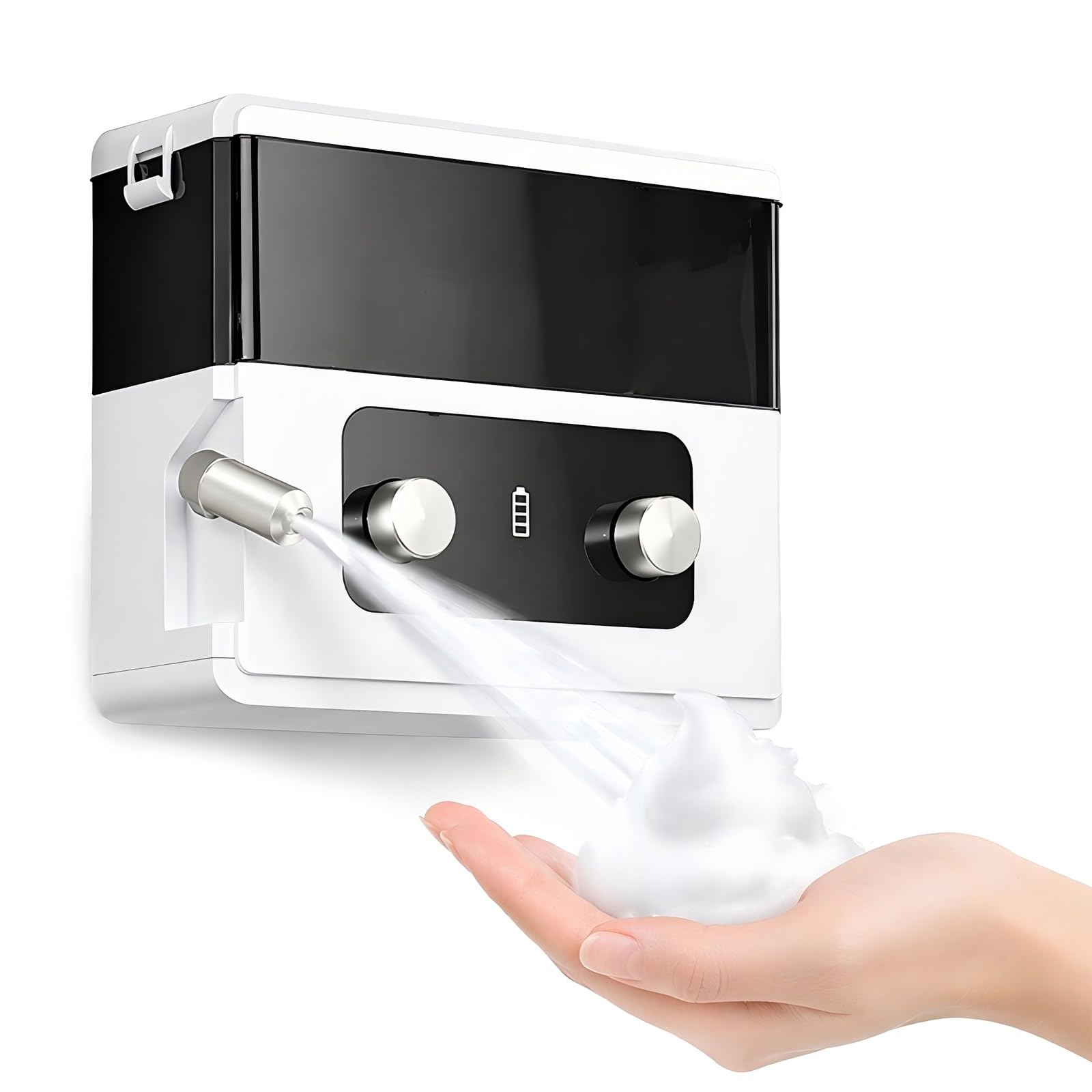Cabezal de Ducha Inteligente con Espuma, de Pared, Boquilla Ajustable | Batería recargable de 2200 mAh, 2 modos, capacidad de 840 ml, para baño y champú, material ABS, ideal para baño y hotel