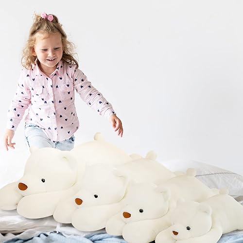 Miniatura 6 de NXNYNZ Oso de peluche de 25.6 pulgadas, lindo y suave oso polar para abrazar, juguetes de almohada, muñeca kawaii regalo de cumpleaños para adultos,