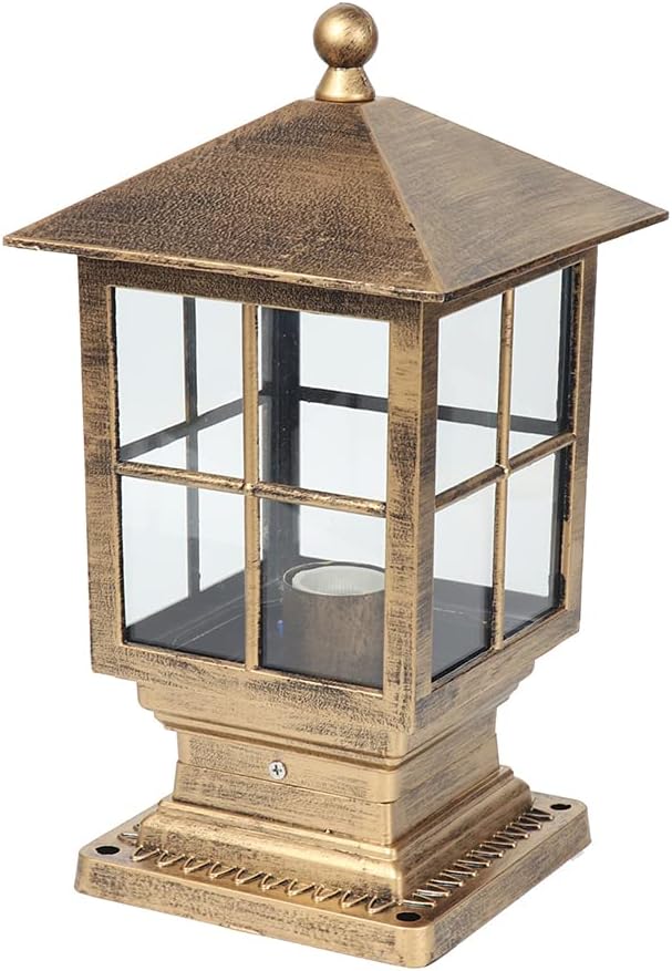 RHYDM Outdoor Post Lights/Post Lights, Antieke Stijl Outdoor Street Lamp met koperkleurig aluminium frame, voor Outdoor Garden Entrance en Path Light Torch, IP55,230V / E27 photo 3