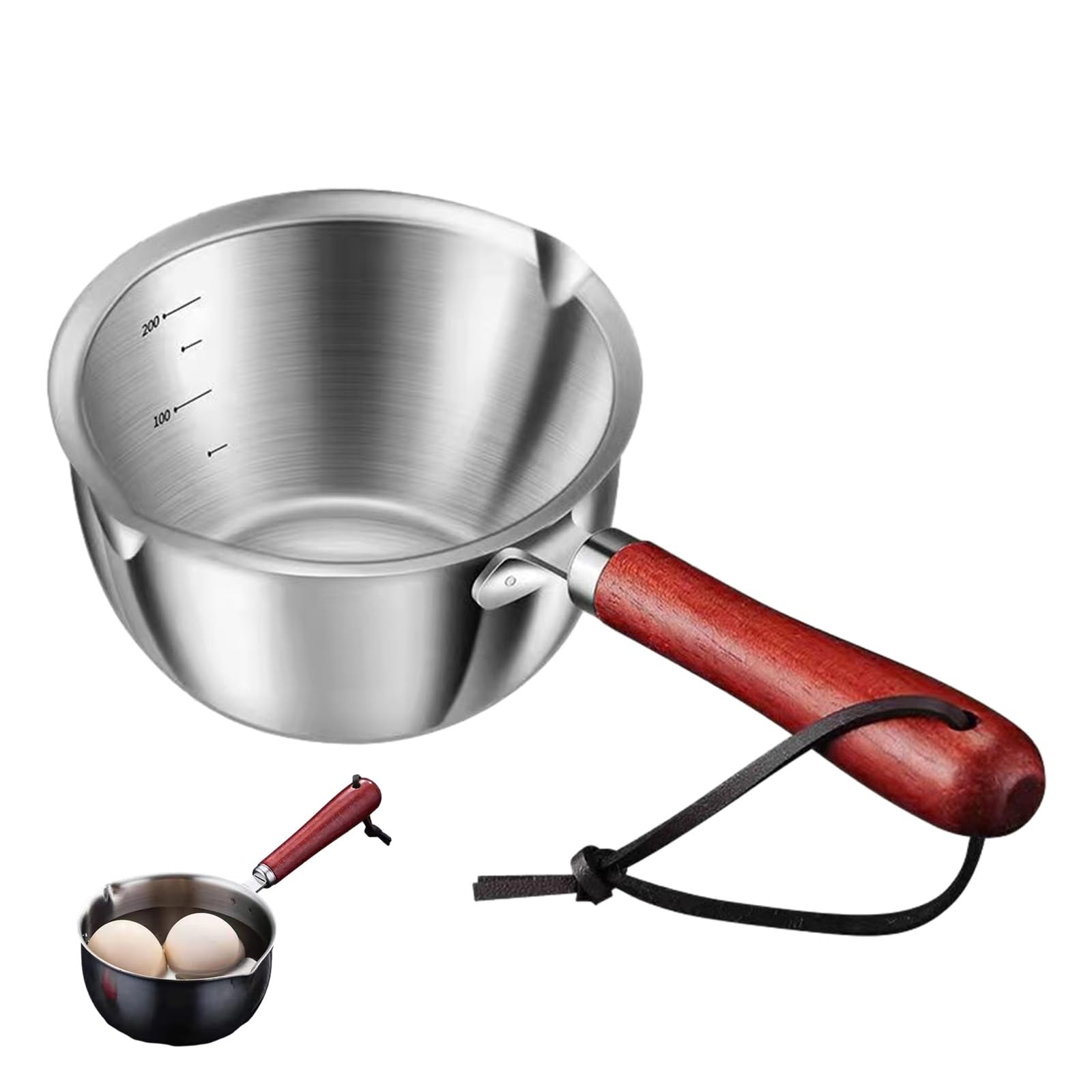 Stainless Steel Milk Warmer & Chocolate Melting Pot -9