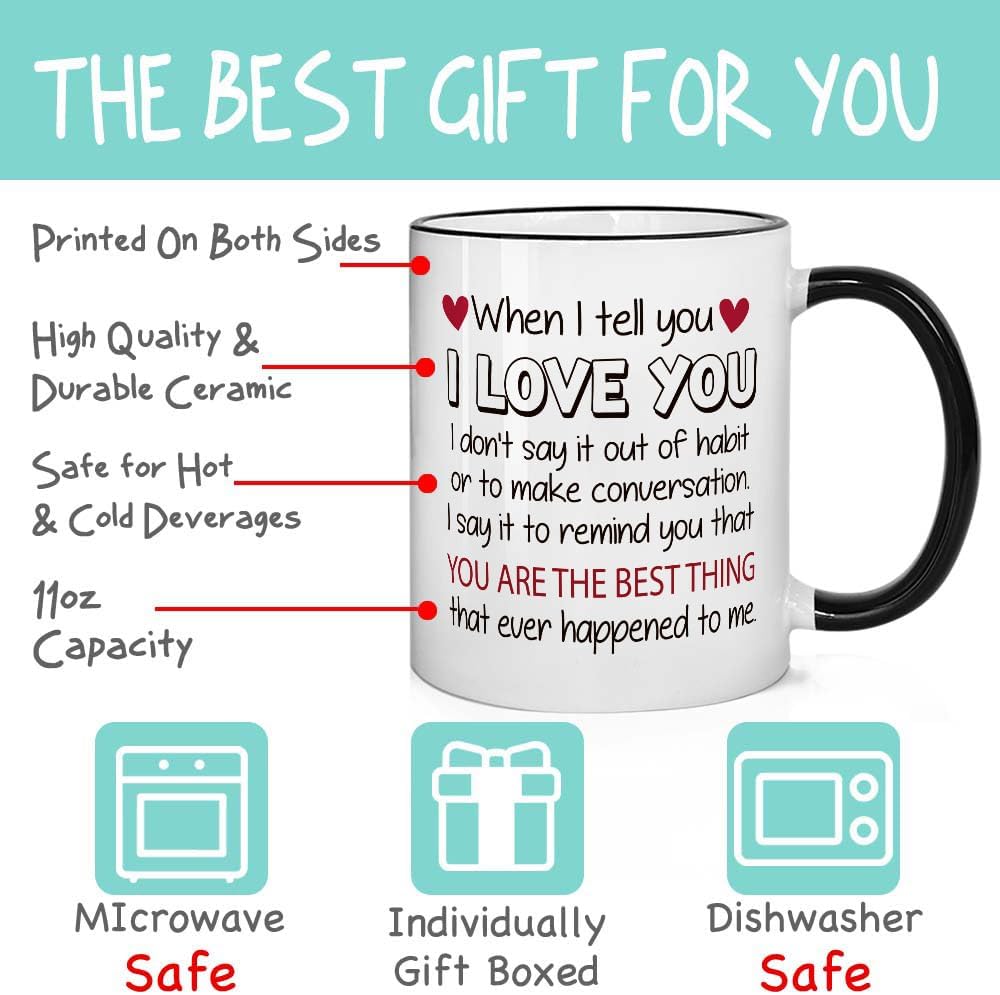 Valentines Coffee Mug Gift for Husband Wife Boyfriend Girlfriend - Birthday Gifts for Couple Wedding Gift for Him Her - Image 3