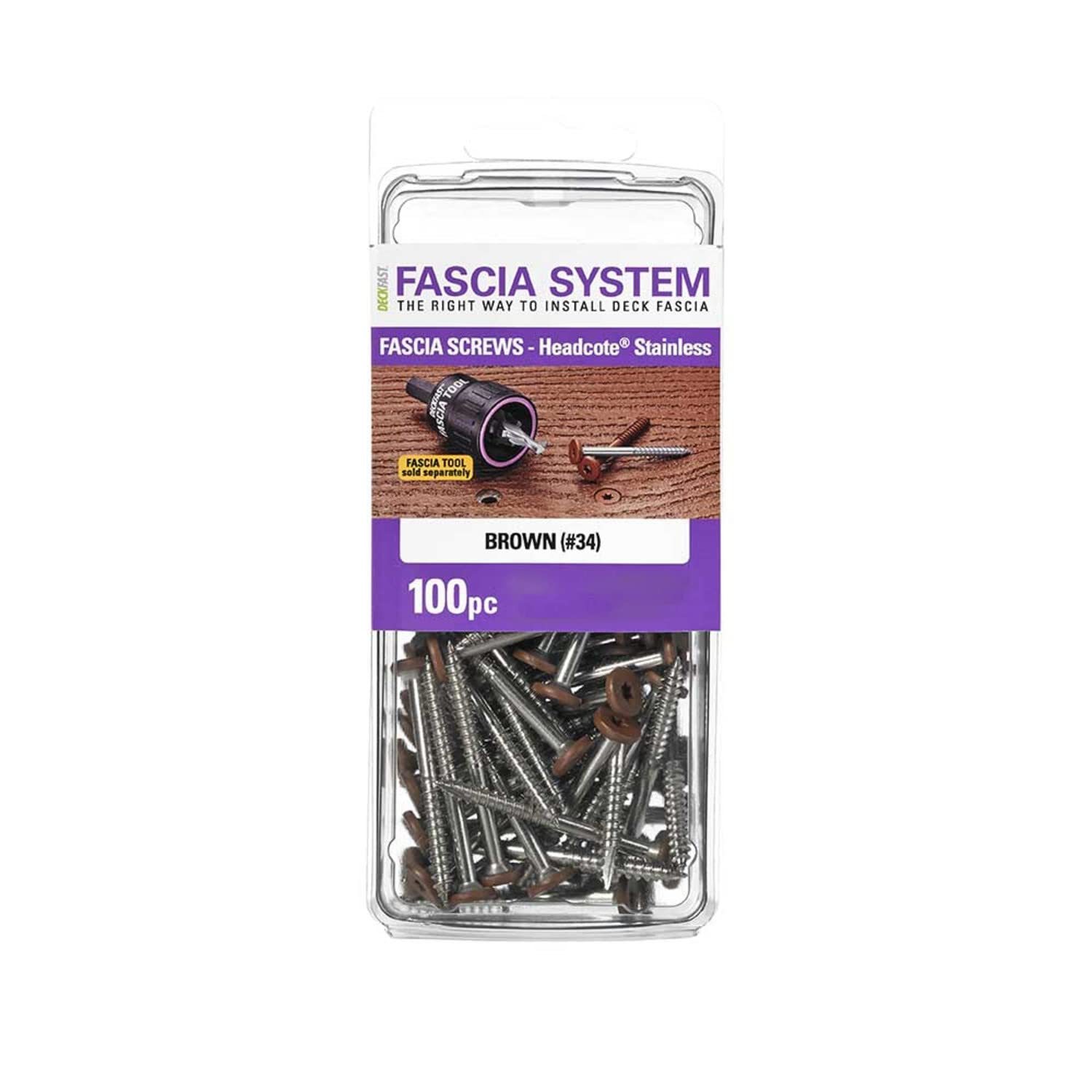 Starborn Deckfast Brown Fascia Epoxy Coated Carbon Steel Screws - 100 Count - #10 X 1-7/8"
