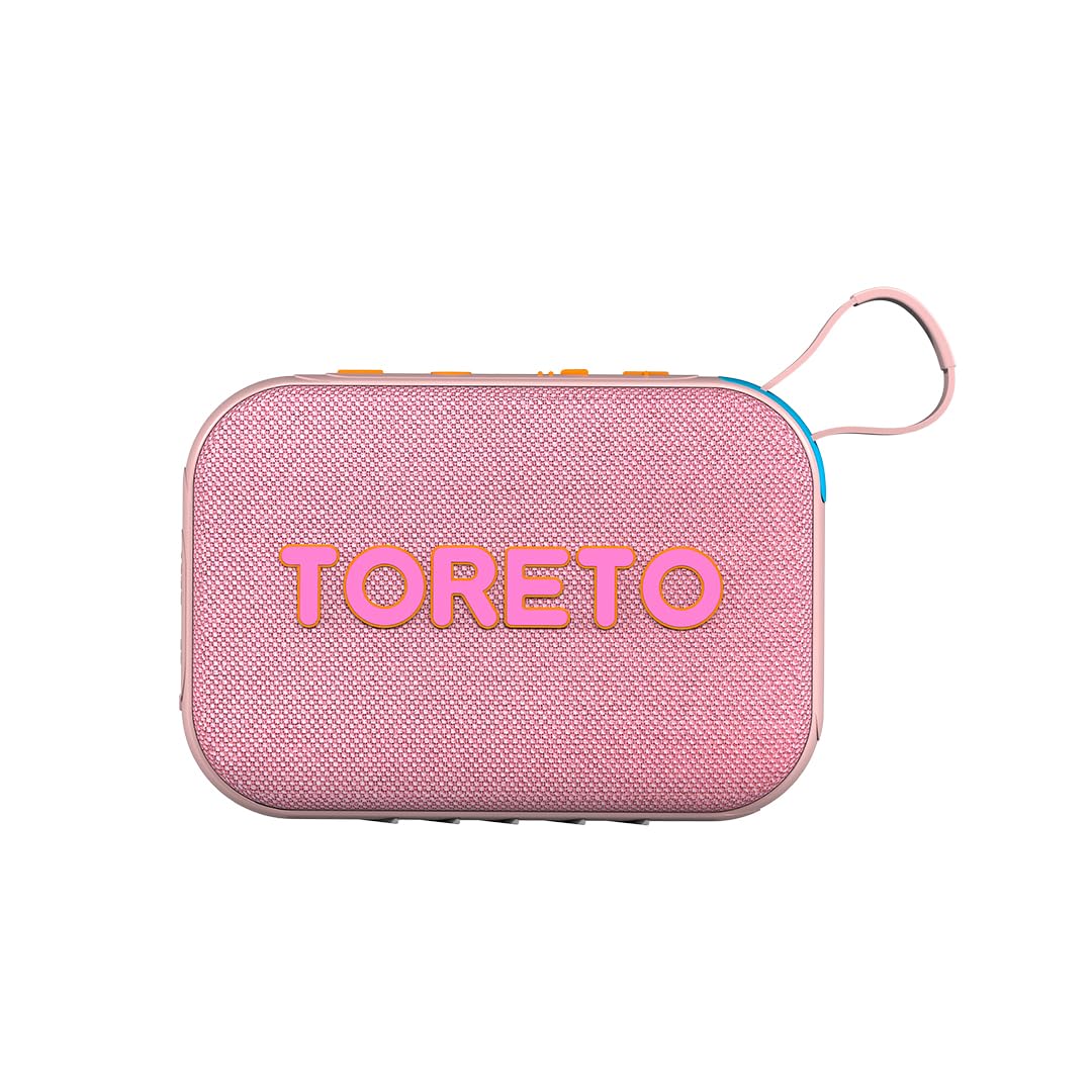 Toreto Buzz 10W Portable Bluetooth Speaker with Premium Fabric Finish, TWS, BT v5.4, Remote Selfie Control, USB/TF/FM, Type-C Fast Charging | Up to 5H Playtime | BT Calling (Baby Pink)-image-28
