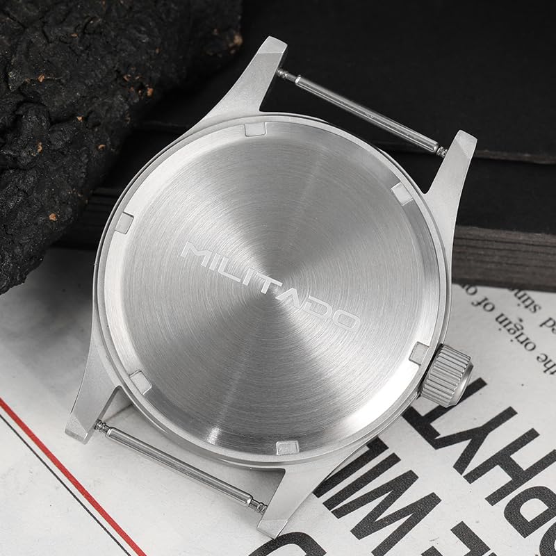 Image of Militado ML05 38mm VH31 Quartz Watch - Domed Sapphire Crystal Field Watch C3 Super Luminous Retro Sweep Wrist Watch for Men 100M Waterproof