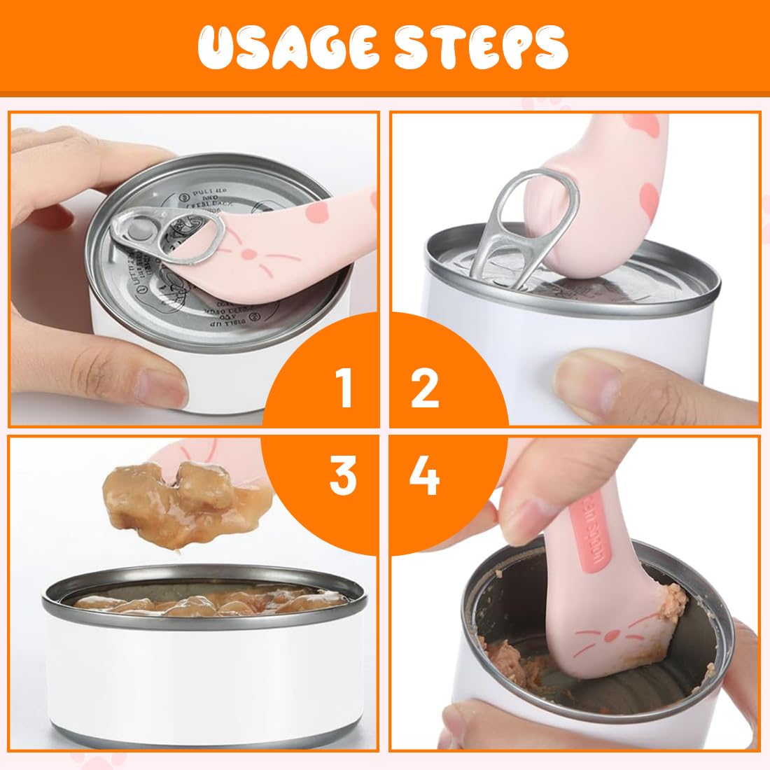 4 Pezzi Cucchiaio Per Cibo Per Gatti 2 Cucchiai Per Mangime Per Gatti + 2 Apriscatole Cucchiai Per Gatti Dispenser Multifunzione Per Snack Liquidi Cucchiai Per Cibo Umido e Purea (4 Colori)