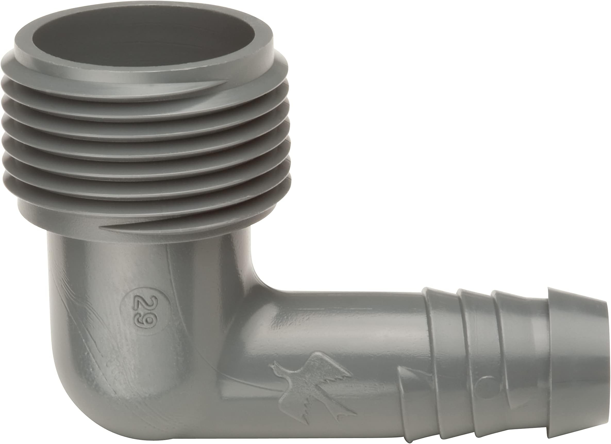 Rain BirdSWGE075S SWGE075B EZ Fitting, 3/4" Male Pipe Thread x 1/2" Spiral Barbed Elbow, 1-Pack, Black, 10 Pack
