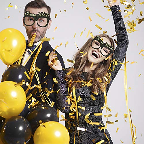 Peirich 6 Pack Happy New Year Eyeglasses, Fancy New Year Party Glasses Celebration Party Favor 2021 New Year Eve Glasses Celebration Party Supplies
