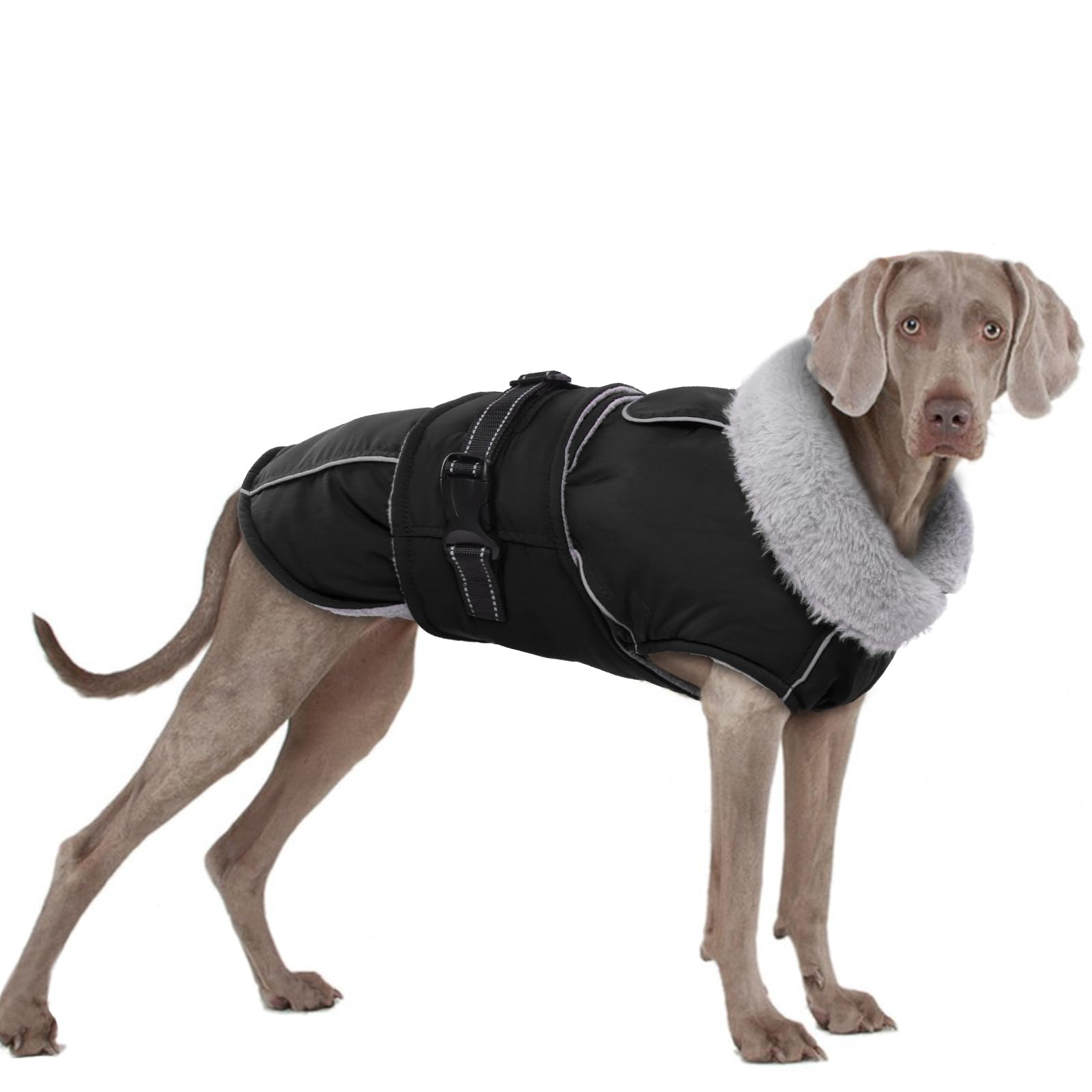 Hundemantel XXL, Hundejacke Große Hunde Fleecemantel Hund Hundepullover Grosse Hunde Warmer Hundemantel(Schwarz, 2XL)