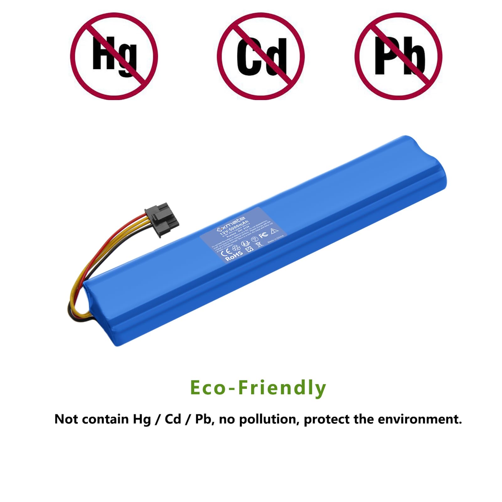 Exmate NI-MH 12V 5000mAh Zastępczy akumulator do Neato BotVac 70, 70e, 75, 80, 85 Robot, Kompatybilne modele akumulatorów 025-0012, 945-0129, NX2000SCx10
