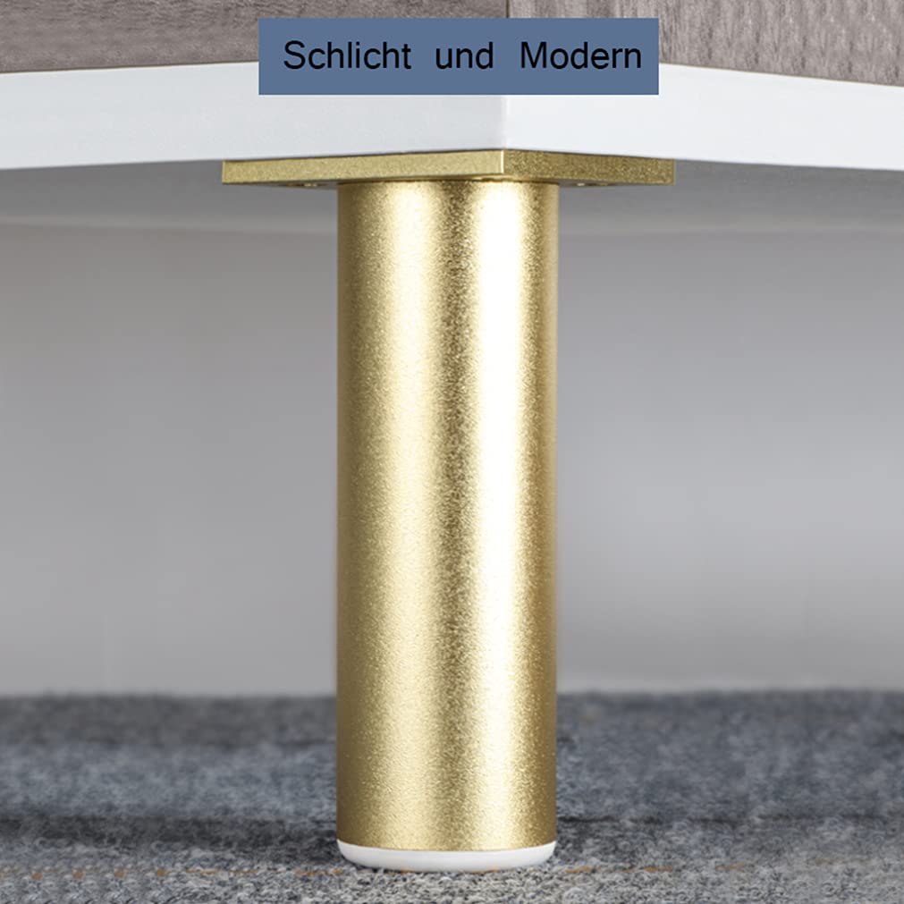Tafelpoten in hoogte verstelbaar, 4 stuks meubelpoten goud, hoogte: 6-30 cm salontafel/tv-tafel/bijzettafel/commode/tafelpoten aluminiumlegering | geanodiseerd oppervlak nachtkastje poten (30cm, goud