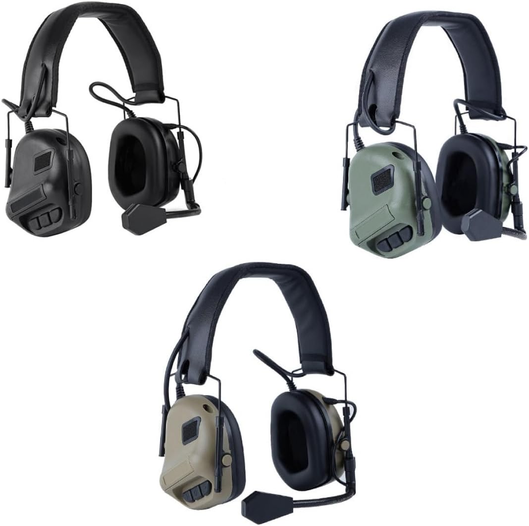 Ear Protection Safety Earmuffs, Noise Reduction Slim Passive Hearing Protector with Low-Profile Earcups, Compact Foldable Ear Defenders for Gun Range