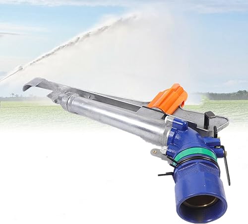 DNYSYSJ Rociador de riego agrícola de 2 pulgadas de 37 GPM, caudal de riego de jardín y granja, césped de 200 pies, pistola de riego de gran área de