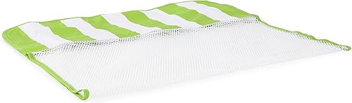 Miniatura 3 de Aqua Monterey - Hamaca inflable de agua 4 en 1 con diseño versátil para piscina, tumbona flotante, diseño de rayas verde lima y blancas (paquete de