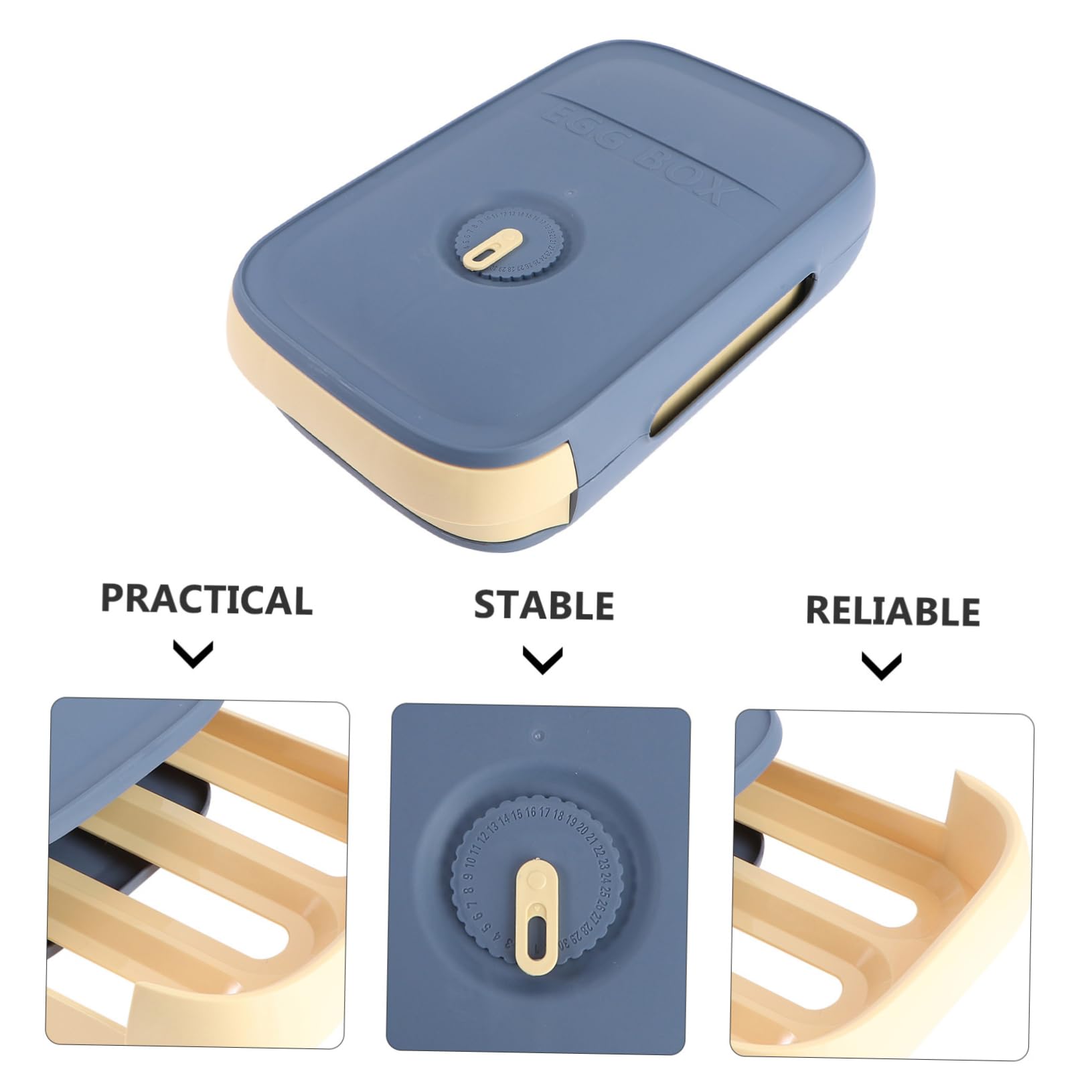 Azul Cajón de Huevos Apilable de Plástico para Refrigerador
