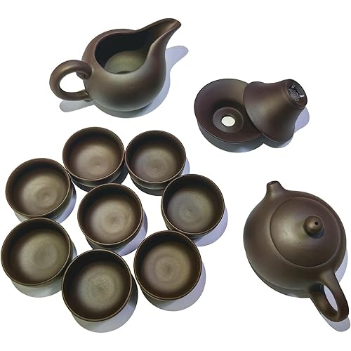 VotraSant Chinese Tea Set, Portable Teapot Set with 1 Teapot, 8 Tea Cups, 1 Gongdao Mug, 1 Tea Filter, Portable All in One Gift Box for Travel,Home,Christmas Gifting,Outdoor and Office