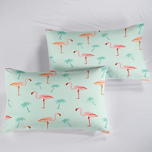 Miniatura 2 de AILONEN Juego de funda de edredón de flamenco tamaño individual juego de ropa de cama con patrón de flamenco tropical para niños y niñas 1 funda de