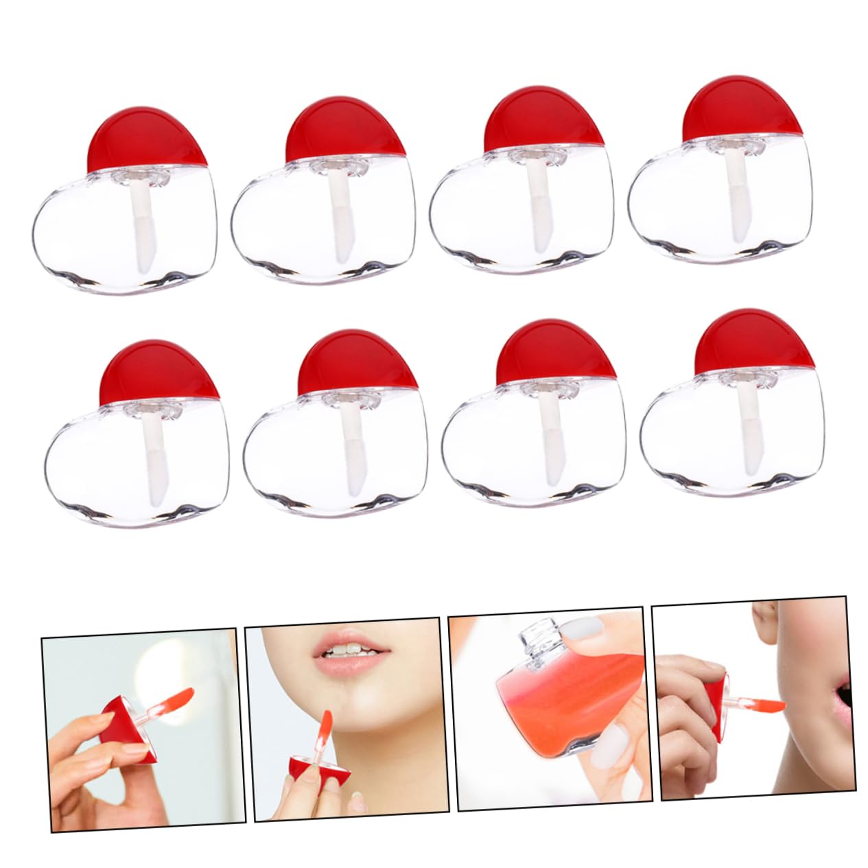 PACKOVE 50 Set Di Flaconi Per Lucidalabbra Tinta Per Labbra Fai Da Te Tubetti Per Lucidalabbra Luccicanti A Tubi A Forma Di Cuore Nero Carini Contenitori Per Rossetto