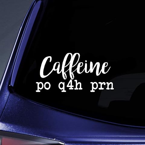 Bargain Max Decals Caffiene Nurse Joke Sticker Decal Notebook Car Laptop 5.5