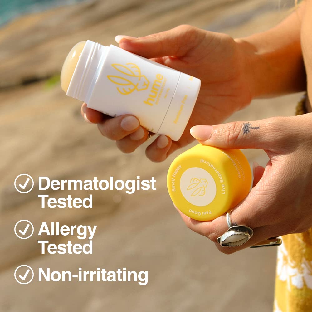 Hume Supernatural Aluminum Free Deodorant for Women & Men - Safe for Sensitive Skin - Probiotic, Plant-Based, Baking Soda Free, Aloe, & Cactus Flower, Anti Sweat, Stain & Odor - Coconut Coast 3-Pack - Image 4