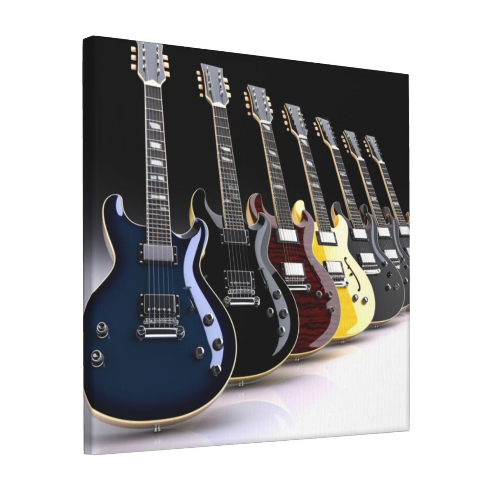 KLOPH electric guitar Canvas Wall Art for Living Room 12"x12" Modern Artwork Painting for Bathroom Hanging Canvas Prints Aesthetic Wallart for Bedroom Kitchen Office Wall Decor
