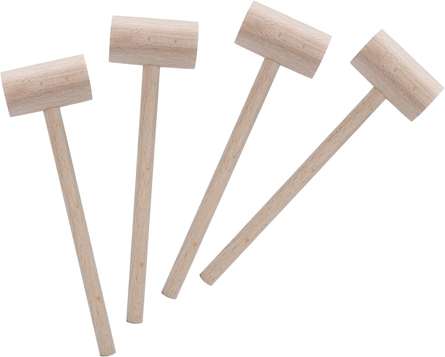 Wooden Crab Mallets Lobster Hammers Seafood Crackers, Beechwood, Set of 4