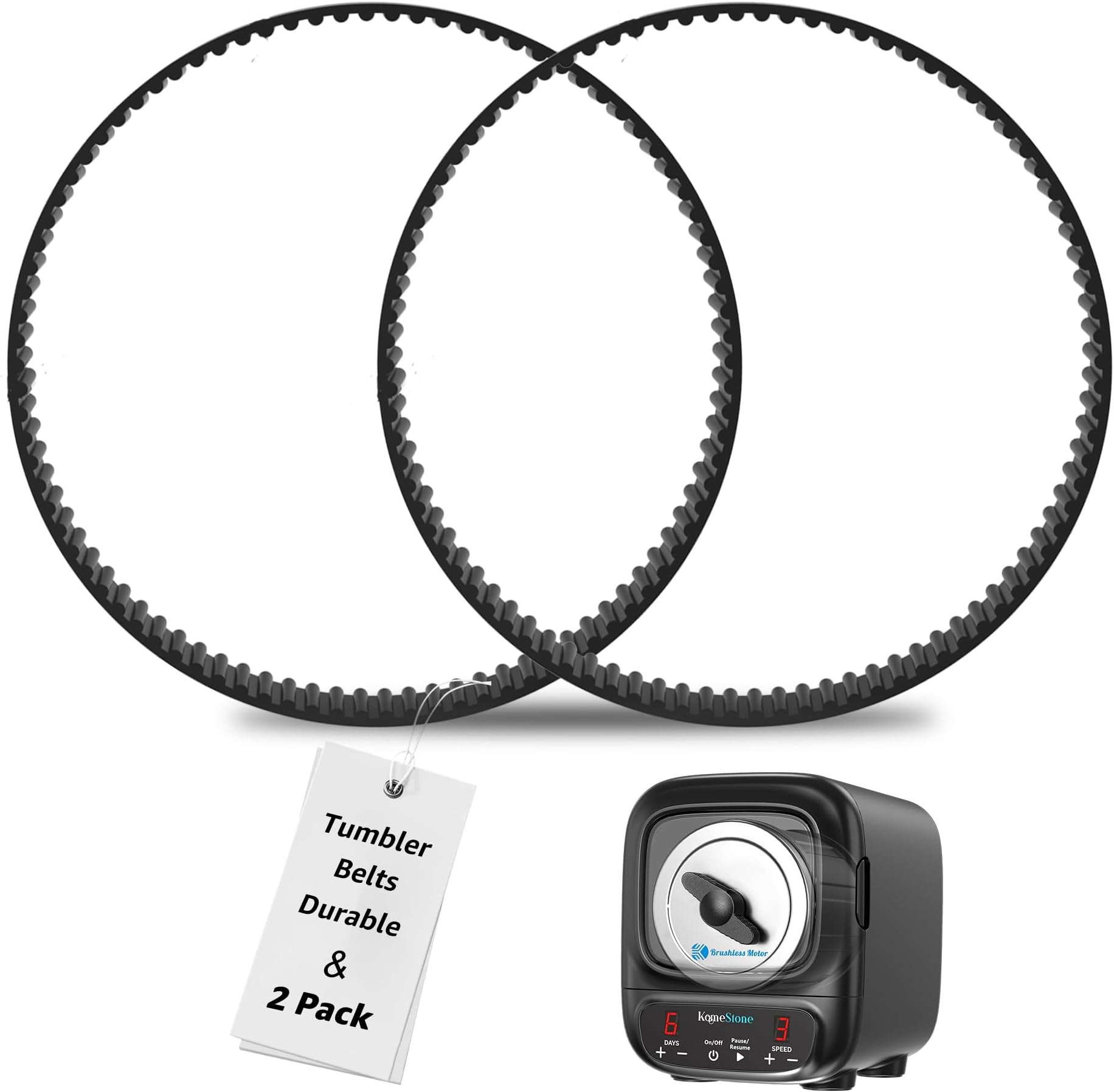 Rock Tumbler Belts, 2 PCS, Replacement Belts for K2 Elite Rock Tumbler, Not K1 & K1 Pro & K3 Rock Tumbler
