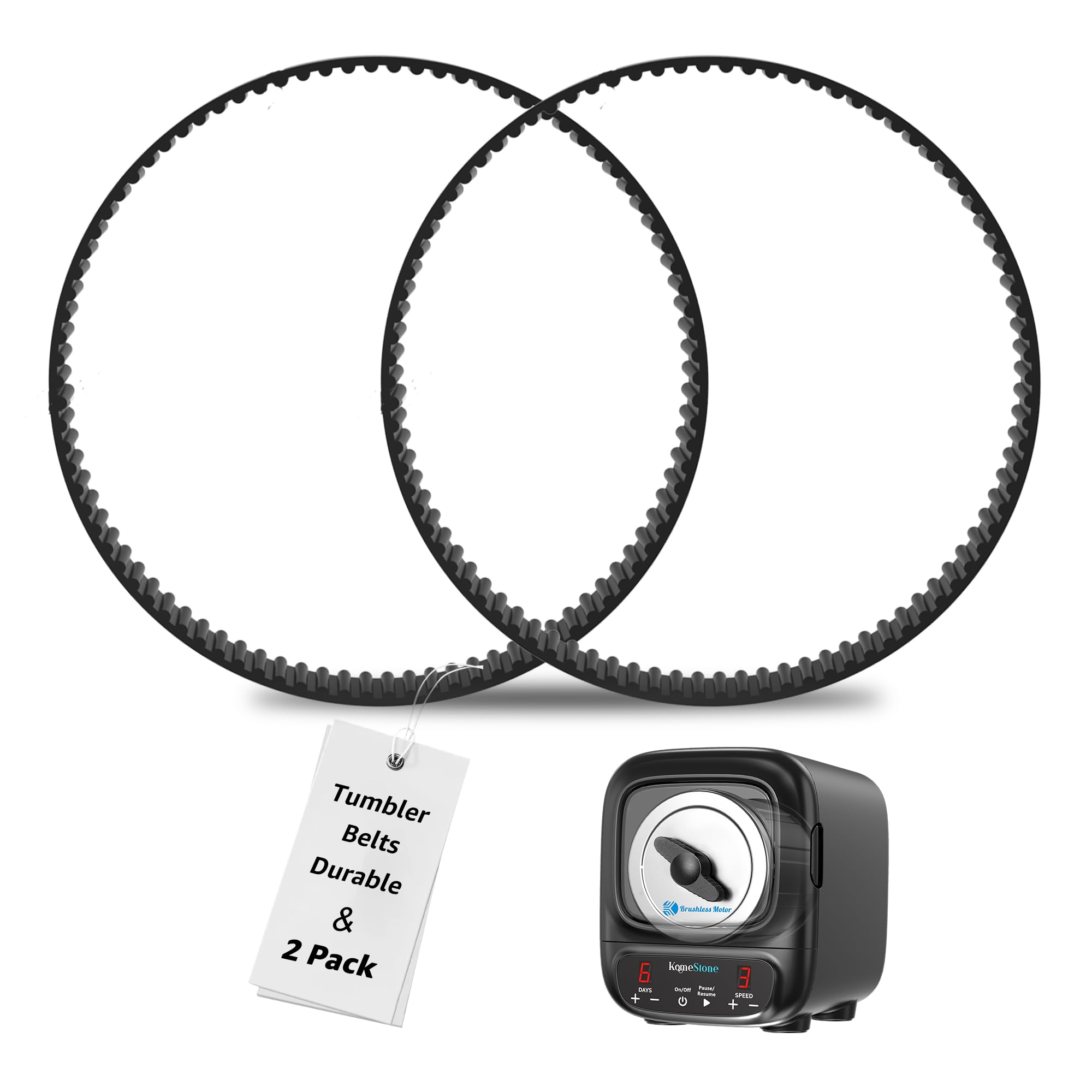 Rock Tumbler Belts, 2 PCS, Replacement Belts for K2 Elite Rock Tumbler, Not K1 & K1 Pro & K3 Rock Tumbler