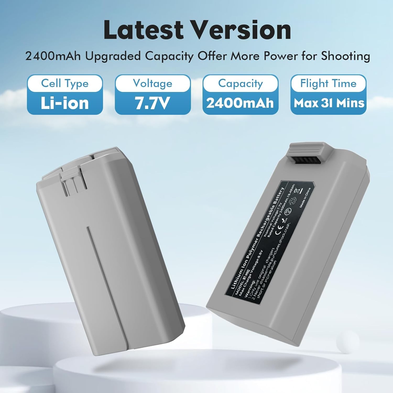 Treeboy Intelligent Battery 2400mAh for DJI Mini 4K/Mini2/Mini 2 SE/Mini SE - High Capacity Li-ion Batteries with Overheat Protection,31 Mins Flight Time