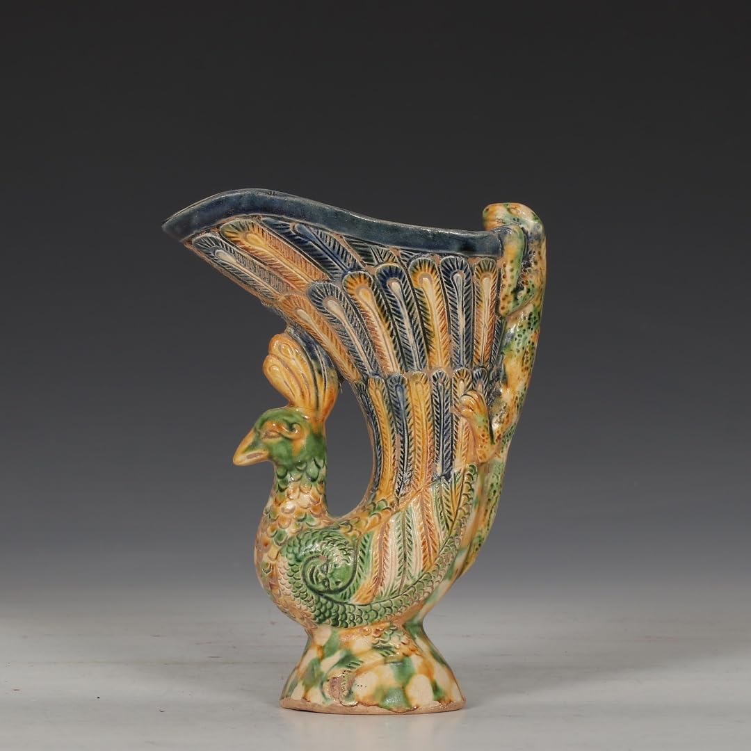 Amazon.co.jp: 鞏縣窯唐三彩孔雀爵杯唐物箱付き陶磁器中国美術酒器