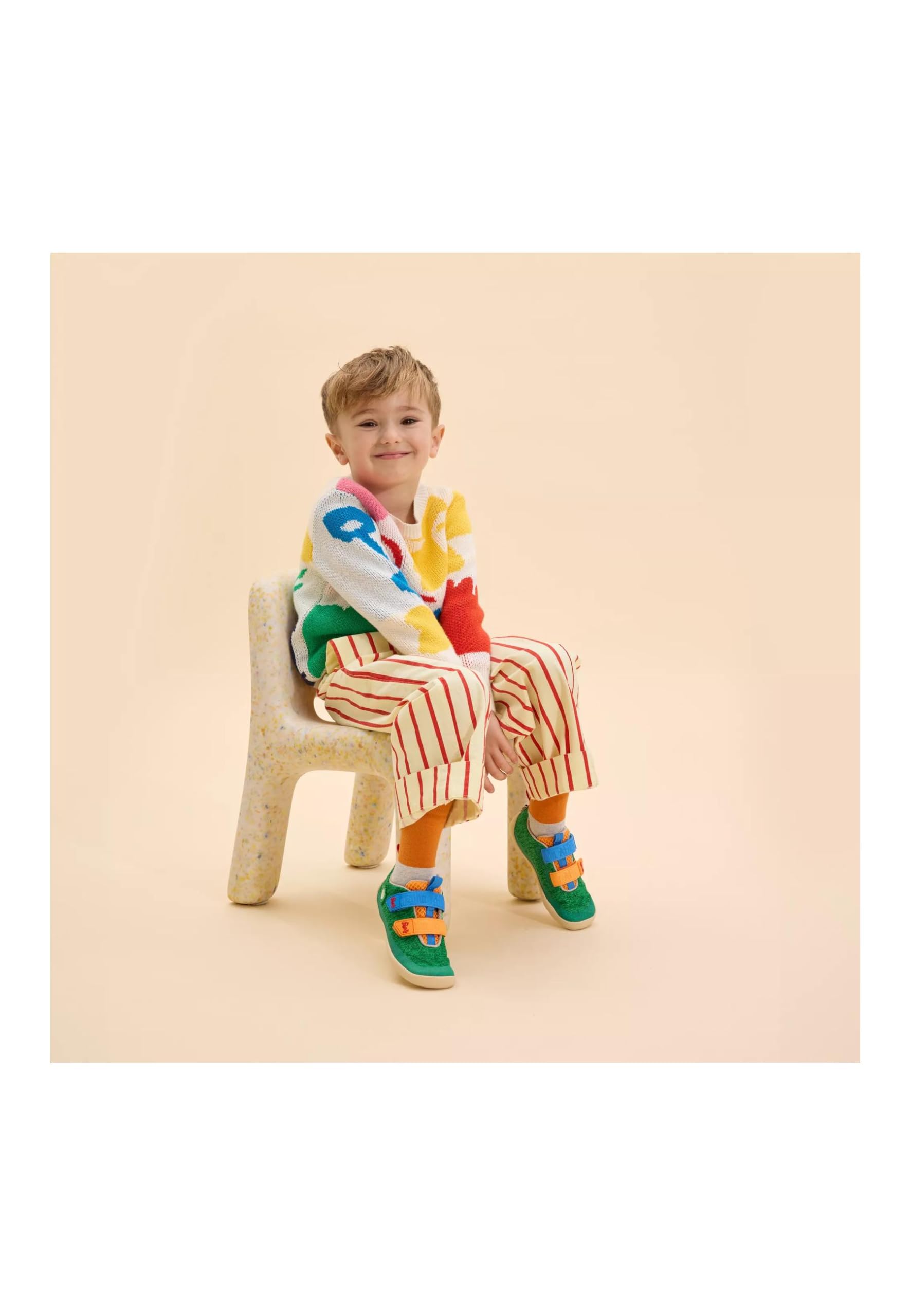 Affenzahn Halbschuh Knit Happy mit Klettverschluss, Vegan, rutschfest, Flexibel, Reflektierend, besonders leicht in Größe 21-32
