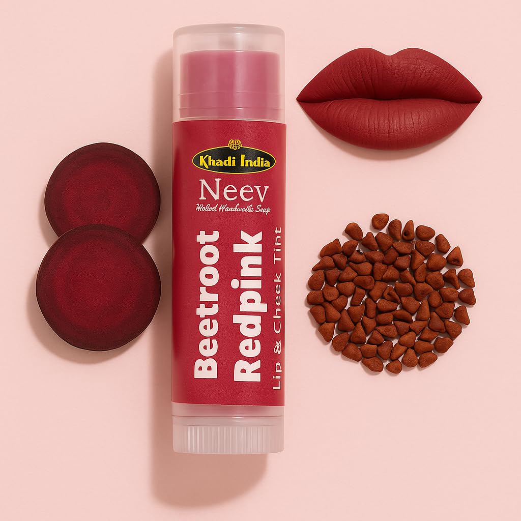 Neev Herbal Soaps Organic Lip Tint � Annatto Redpink | 100% Natural, Chemical-Free, Vegan, Handmade Lip Balm & Tint | Ayurvedic, Moisturizing, Long-Lasting, Cruelty-Free | Suitable for All Skin Tones-picture-44