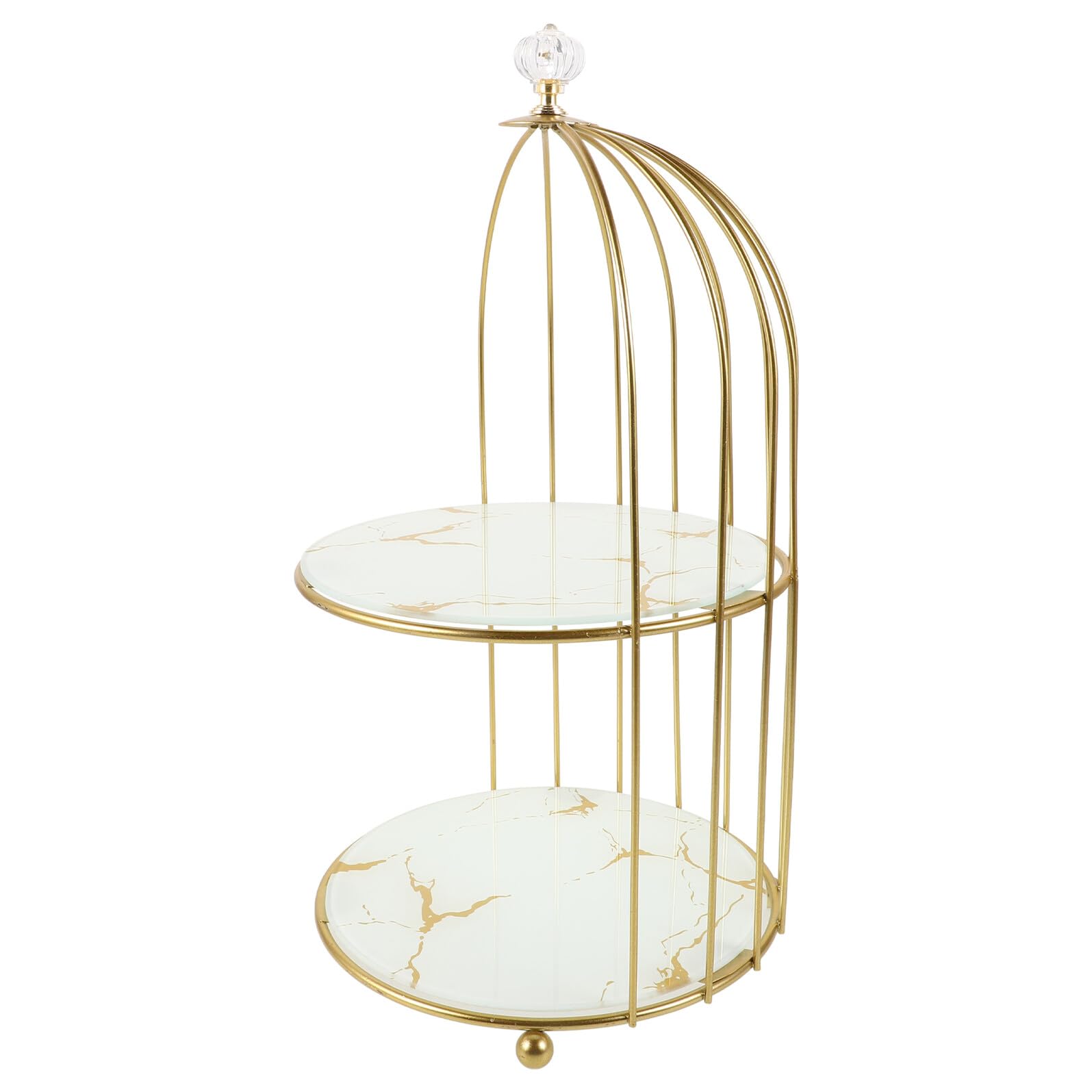 Présentoir à gâteaux doré cage à oiseaux buffet et desserts