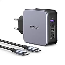 UGREEN Nexode Caricatore USB C 140W, Caricabatterie PD 3.1 GaN Tech Compatibile con MacBook Pro M2, iPad PPro, iPhone 16, Galaxy S24 Ultra, Laptop, Steam Deck con Cavo Type C 240W