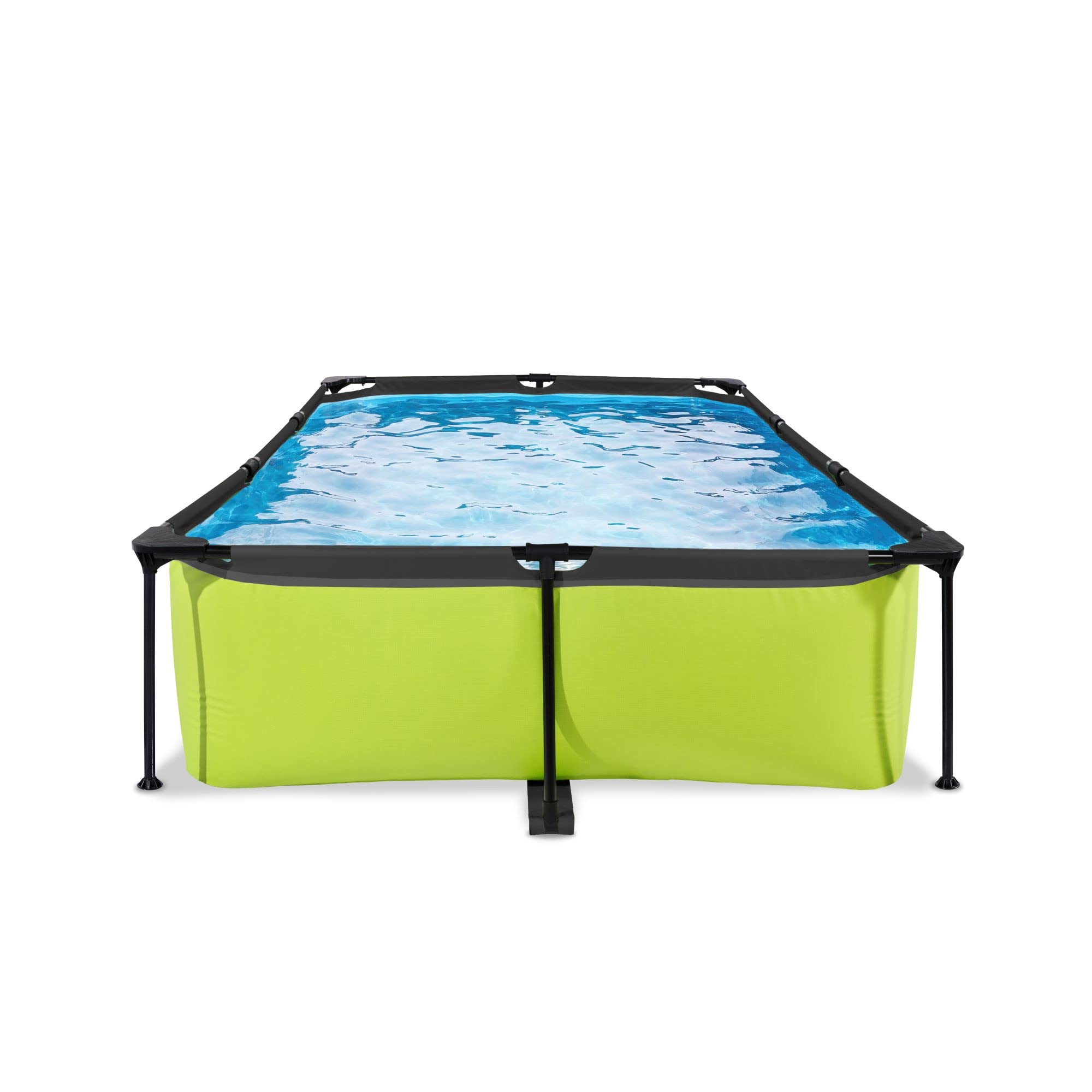 EXIT Toys Lime Pool - 300x200x65cm - Piscina de Marco Rectangular Compacta con Bomba de Filtro de Cartucho - Fácil Acceso - Adecuado para Pequeños - Marco Robusto - Diseño Único - Verde