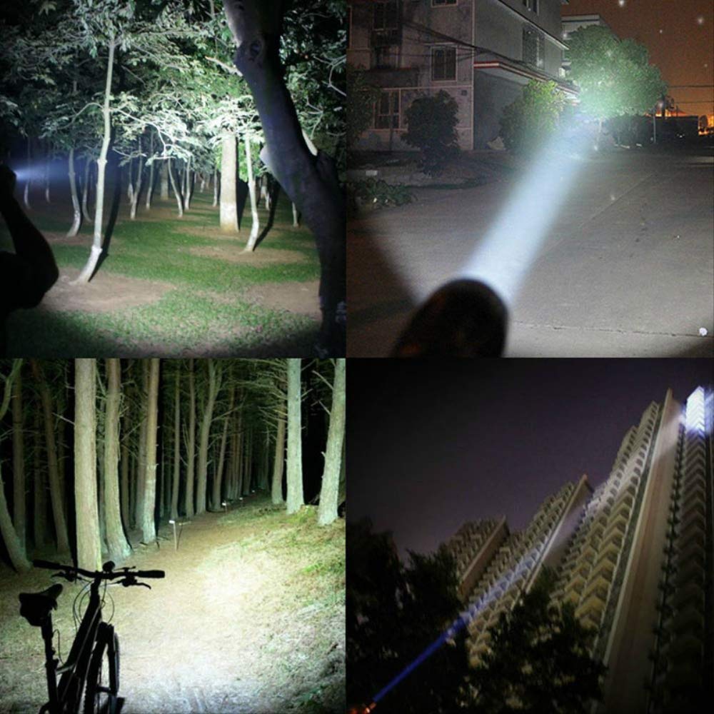 BAJIE Linterna T6 Linterna LED 5 Modos Antorcha de Zoom Ajustable 4X18650 Baterías Camping Lámpara de Trabajo Linterna de luz Estados Unidos